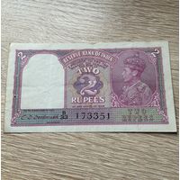 Британская Индия 2  рупии 1943 г., Георг Vl