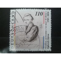 Германия 1997 поэт Генрих Гейне Михель-1,0 евро гаш.