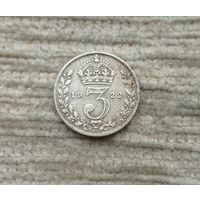 Werty71 Великобритания 3 пенса 1922 Георг 5 серебро