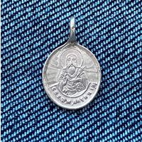 Медальон Образ Священномученик Антипа Пергамский / Образ Козельщанской Божьей Матери Серебро 84 проба