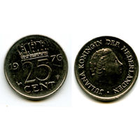 Нидерланды 25 центов 1976 качество