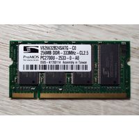 Оперативная память ProMOS SO-DIMM DDR PC2700 256MB (V826632B24SATG-C0)