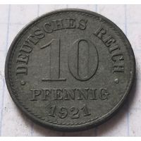 Германия 10 пфеннигов, 1921     не магнит    ( 1-8-1 )