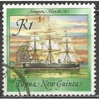 Папуа Новая Гвинея. Парусник "Blanche". 1988г. Mi#566.