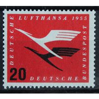 Перезапуск немецкой авиакомпании Lufthansa, Германия, 1955 год, 1 марка