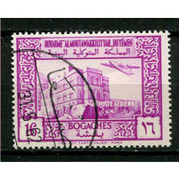 Йеменское Мутаваккилийское королевство - 1951 - Дворец в г. Таиз и самолет 16В - [Mi.136] - 1 марка. Гашеная с оригинальным клеем.  (Лот 129BQ)