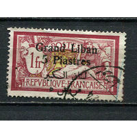 Французский мандат Великий Ливан  - 1924/1925 - Надпечатка Grand Liban 5 Piastres на 1Fr (на французских марках) - [Mi.40] - 1 марка. Гашеная.  (LOT FF36)-T10P14