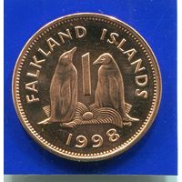 Фолклендские острова 1 пенни 1998 UNC