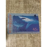 Австралия 1995. Рыбы. Тигровая акула. Марка из серии