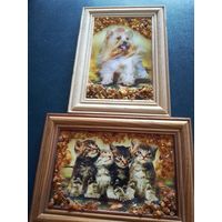 Картины Кошки и собачка в янтаре.