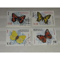 Монголия 1963 Фауна. Бабочки. 4 марки