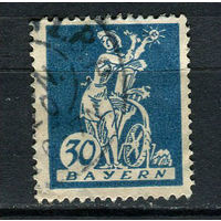Бавария в составе Веймарской республики - 1920 - Скульптура -  водяное колесо 30Pf - [Mi.182] - 1 марка. Гашеная.  (Лот 124BZ)