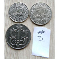 1 злотый,1929. 50, 20, грошей 1923 г. /одним лотом/ #3