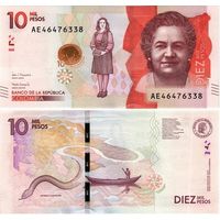 Колумбия  10000 песо 2018 год  UNC