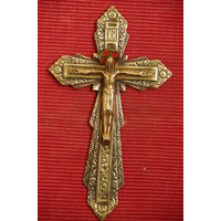 Крест , распятие латунное ( 13 х 22 )