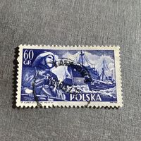 Марка Польша 1956 год Флот