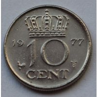 Нидерланды 10 центов, 1977 г.