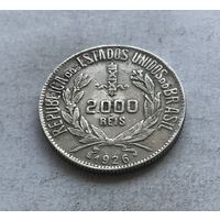 Бразилия Первая республика 2000 реалов (рейсов) 1926 - серебро