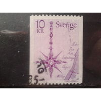 Швеция 1978 Стандарт, роза ветров, фрагмент карты 1769 г