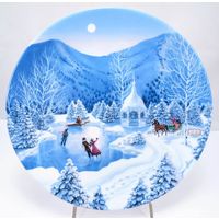Фарфоровая тарелка серия Дух Рождества Зимняя сказка W.S. George. Fine China США