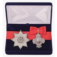 Комплект Знак и звезда ордена Святой Екатерины - Российская Империя в подарочном футляре