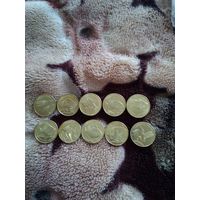 Малуку. Индонезия 5 Рупий 2017 г. Рыбки. Набор 10 монет.