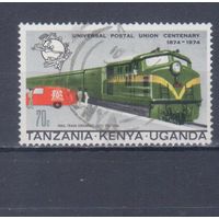 [2103] Кения,Уганда и Танзания 1974. Поезда.Локомотивы. Гашеная марка.