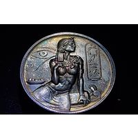 Клеопатра , 1 -ый Раунд серии Боги Египта , серебро 999 , 2 унции , шикарная патина , ультравысокий рельеф