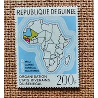 Республика Гвинея /1970/ Карта АФРИКИ / ЧИСТАЯ