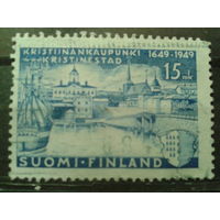 Финляндия 1949 300 лет городу, герб города, парусник