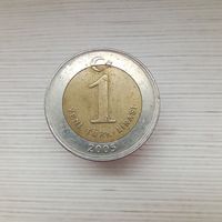 Турция 1 лира биметалл 2005