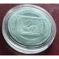 Серебро!Британские Виргинские острова 5 долларов, 2005 год перевернутый лебедь
