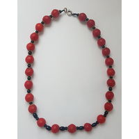 Бусы красные шарики, рябина (не пластик), ожерелье длина 38,5-39 см. 50-60-е годы, винтажные
