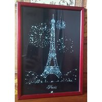 Рамка для фото. Со стеклом. 21 х 29,5 см. С изображением Эйфелевой башни. Париж