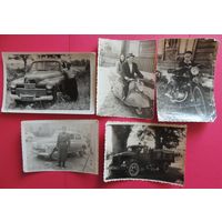 Фото "Авто и мото", 5 шт., 1940-1950-е гг.