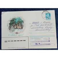 Художественный маркированный конверт СССР 1983 ХМК прошедший почту С Новым годом Художник Филиппов