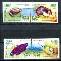 Куба - 2007г. - Животные, туризм - полная серия, MNH [Mi 4982-4985] - 4 марки - 2 сцепки