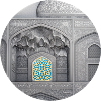 RARE Палау 50 долларов 2020г. Тиффани "Tiffany Art: Исфахан". Монета в капсуле; шикарном подарочном футляре; номерной сертификат; номер монеты на гурте; коробка. СЕРЕБРО 1 кг.