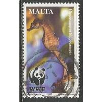 Мальта. Рыбы. Морской конёк. 2002г. Mi#1208.