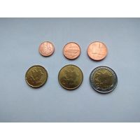 Азербайджан 2006 год. Набор 6 монет 1,3,5,10,20,50 гяпик