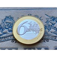 Монетовидный жетон 6 (Sex) Euros (евро). #13