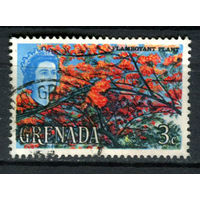 Британские колонии - Гренада - 1966 - Королева Елизавета II и цветы 3С - [Mi.204] - 1 марка. Гашеная.  (Лот 25AR)