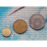 Старый Тайланд набор монет 25, 50 сатанг, 1 бат 1962 года.