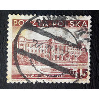 Польша 1937 г. Львов, Университет. Архитектура. 1 марка #0016-A1