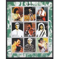 Queen Куин Поп Рок музыка 2000 Таджикистан MNH полная серия 9 м зуб