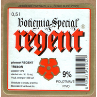 Этикетка пива Bohemia special Regent Е390