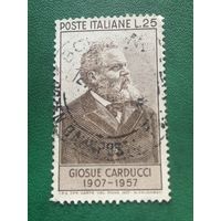 Италия 1957. Поэт Giosue Carducci 1907-1957