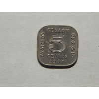 Цейлон 5 центов 1909г