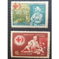 СССР 1956 Красный крест наклейка клей