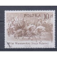 [1022] Польша 1986. 150 лет пожарной службе Варшавы. Одиночный выпуск. Гашеная марка.